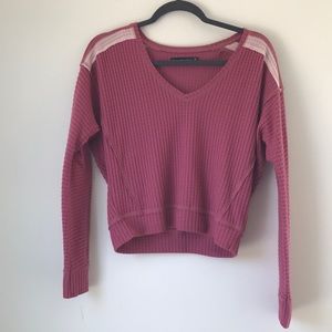 abercrombie pink waffle top